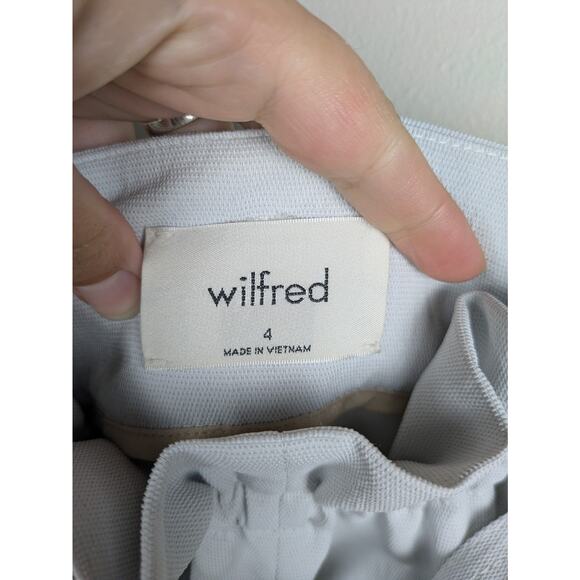 WILFRED Aritzia Belted Paperbag Short in Light Blue Crepette High Rise Women's 4 - Picture 4 of 6